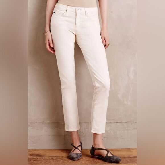 NEW AG The Stevie Ankle Corduroy Pants in Winter White Size 26 R - Picture 3 of 12